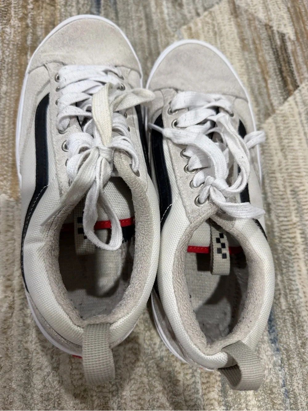 Vans Low-Top Sneakers in Light Cream with Black Accent